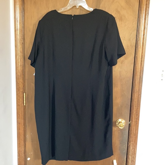 Vintage Worthington woman lined black dress w shoulder pads 22WP - Picture 9 of 11